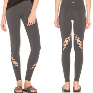 ALO Yoga Entwine Lattice Leggings Anthracite Gray Size Extra Small